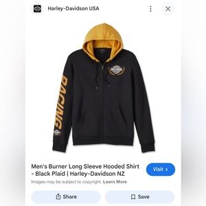 Harley-Davidson Black and Gold Racing Hoodie
